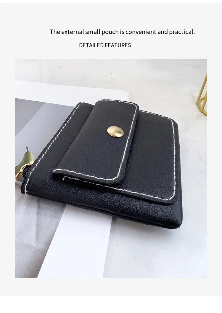 Portefeuille Femme RFID Blocking Trifold Multi-Cartes - Porte-Monnaie Zippé Porte-Clés Sécurisé