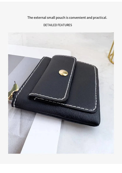 Portefeuille Femme RFID Blocking Trifold Multi-Cartes - Porte-Monnaie Zippé Porte-Clés Sécurisé