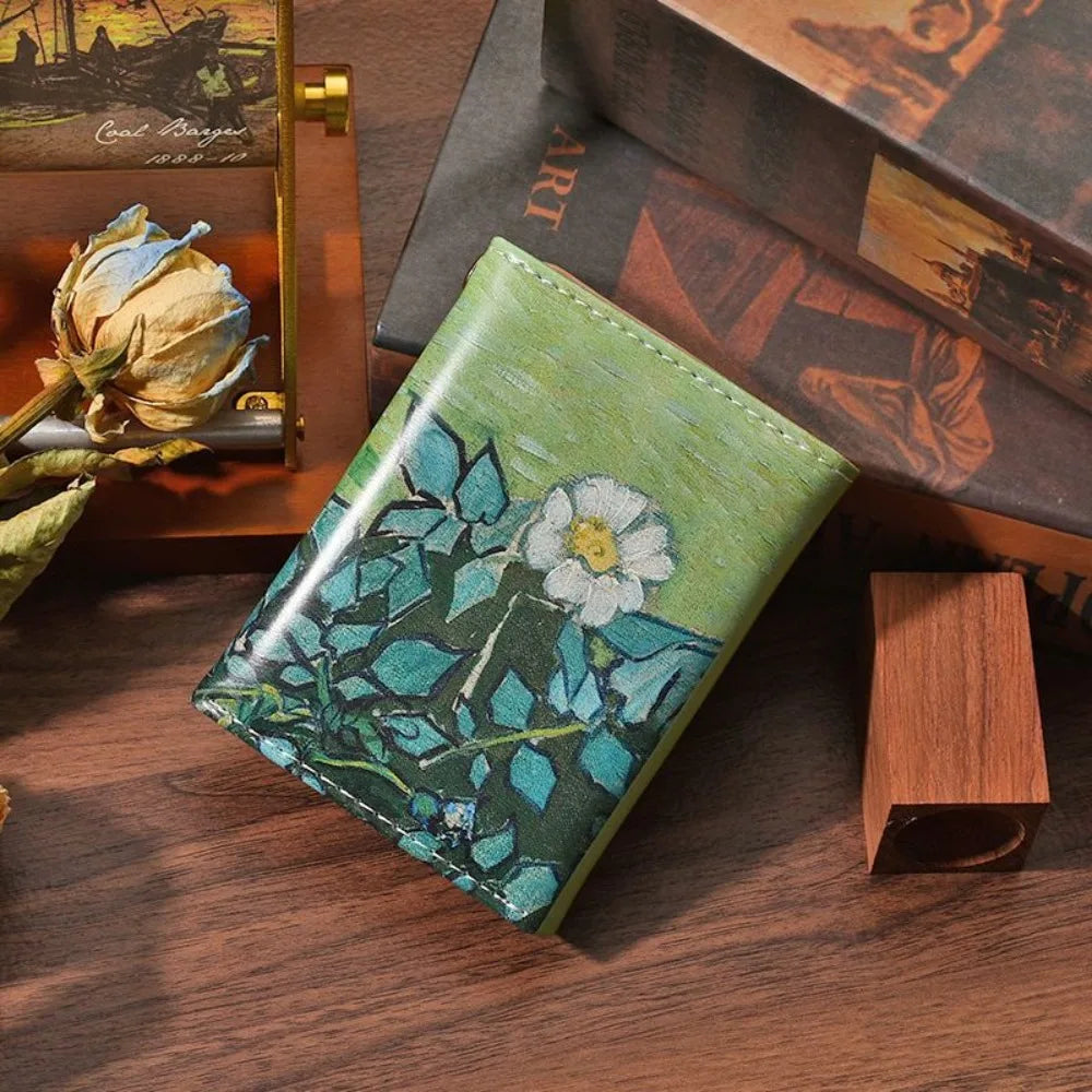 Portefeuille Femme Van Gogh Peinture à l'Huile - Wallet Court Cuir Design Artistique