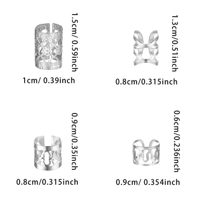 Set 80 Bijoux Cheveux Tresses Bohèmes – Anneaux Métal Multi-Styles