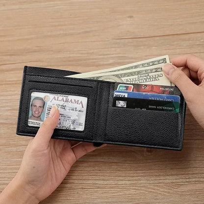 Portefeuille Homme Cuir PU Court Business - Wallet Noir Compact Walet Portefeuille