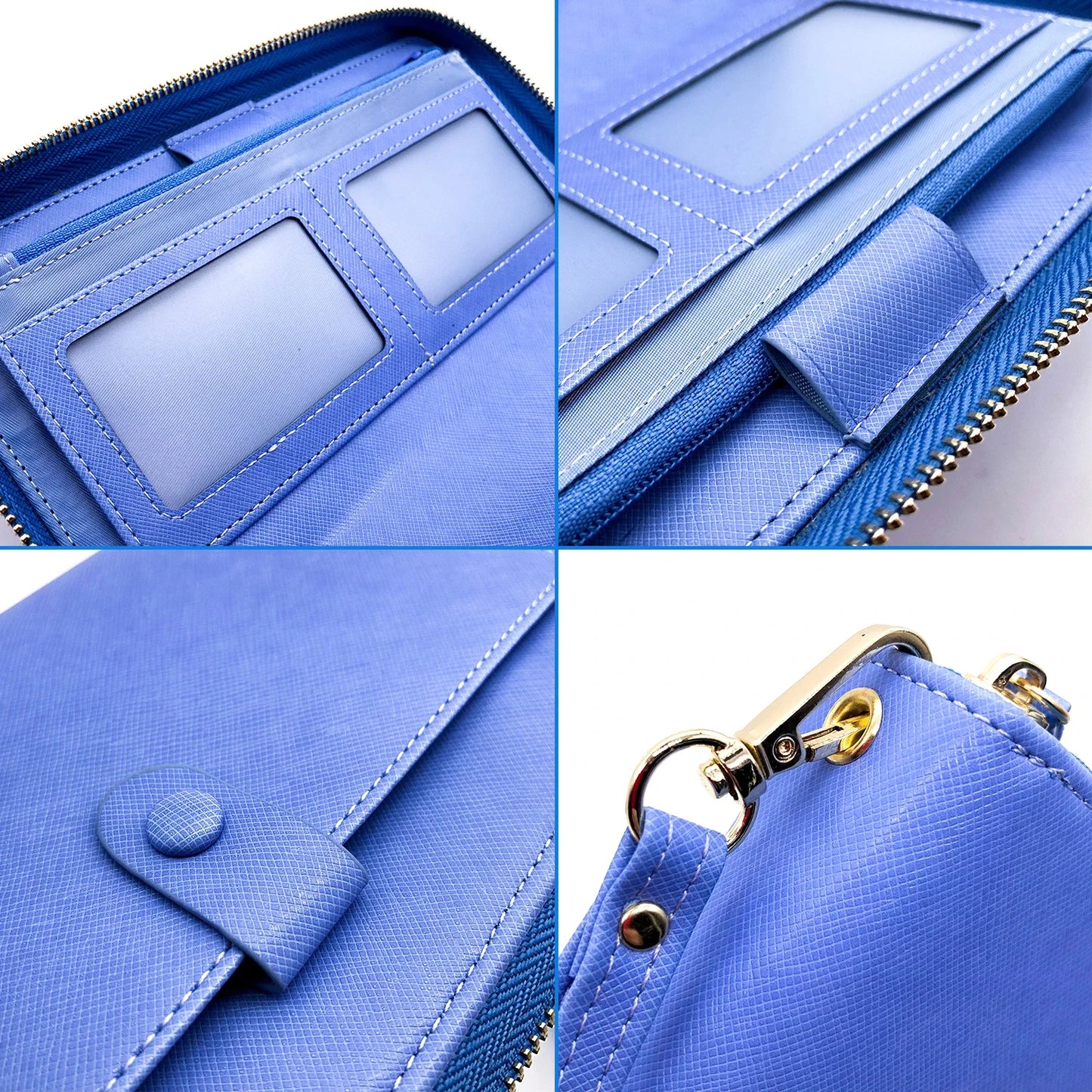 Portefeuille Long Femme Multi-Fonctions - Porte-Passeport Cartes Monnaie