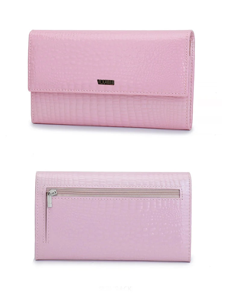 Portefeuille Femme Cuir Verni Noir - Porte-Monnaie Magnétique avec Fermoir Hasp Élégant