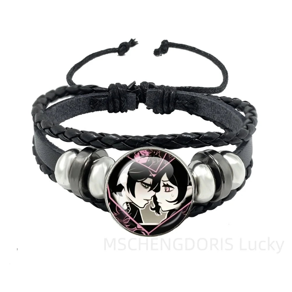 Bracelet Gaming Coffin Andy Leyley – Cuir Multicouche Tressé Noir Unisexe