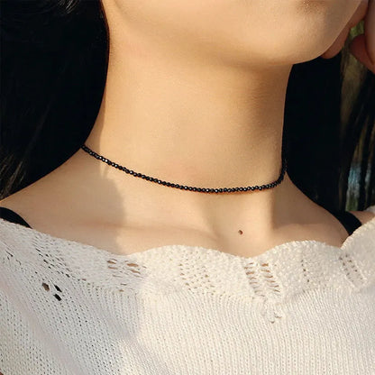 Collier Choker Perles Verre Bohème – Chaîne Courte Sweet Femme