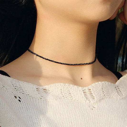 Collier Choker Perles Verre Bohème – Chaîne Courte Sweet Femme