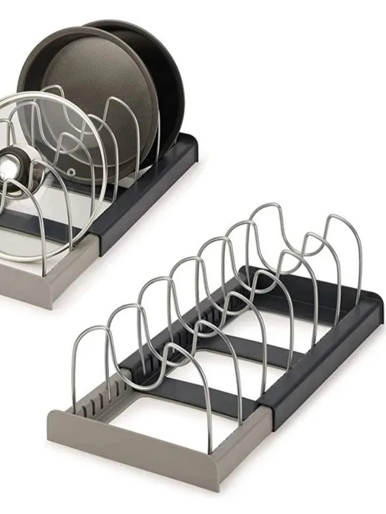 Organisateur Extensible pour Casseroles et Poêles - Rangement Ajustable en Acier Inoxydable
