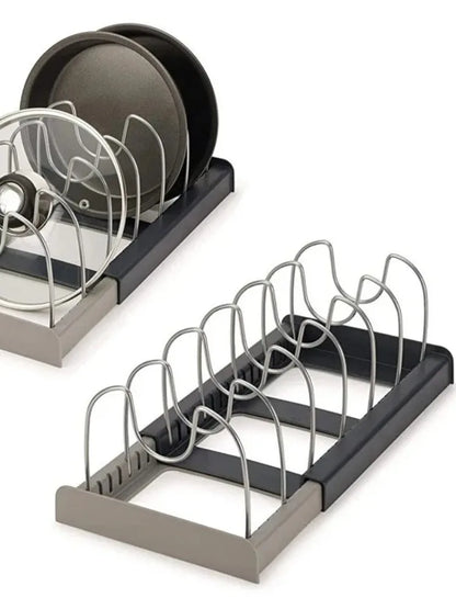 Organisateur Extensible pour Casseroles et Poêles - Rangement Ajustable en Acier Inoxydable