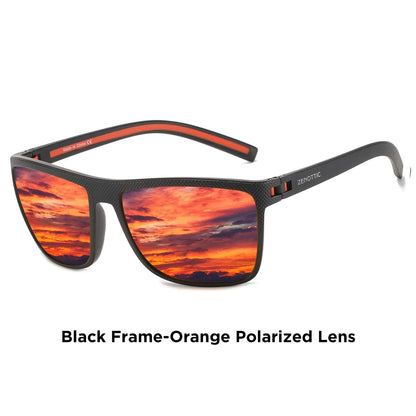 ZENOTTIC Lunettes de Soleil Polarisées Carrées — TR-90 Léger, UV400, Unisexe