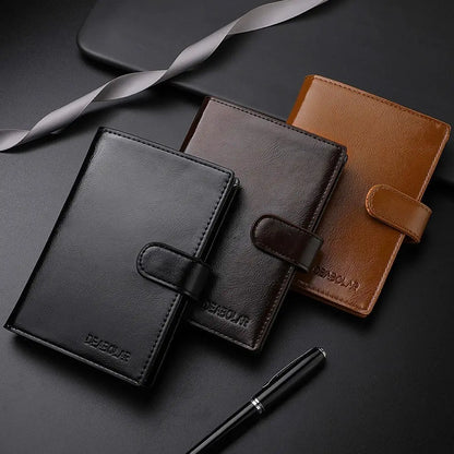 Porte-Passeport Cuir PU Multifonction Grande Capacité - Protège Passeport Porte-Carte Voyage Homme Femme Noir