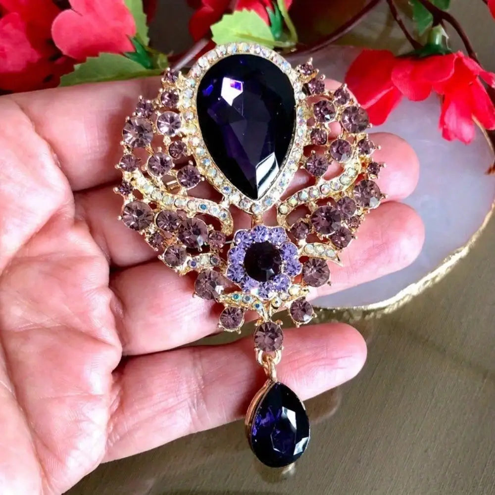 Broche Baroque Fleur Luxe - Pin's Élégant Mariage Soirée Cadeau