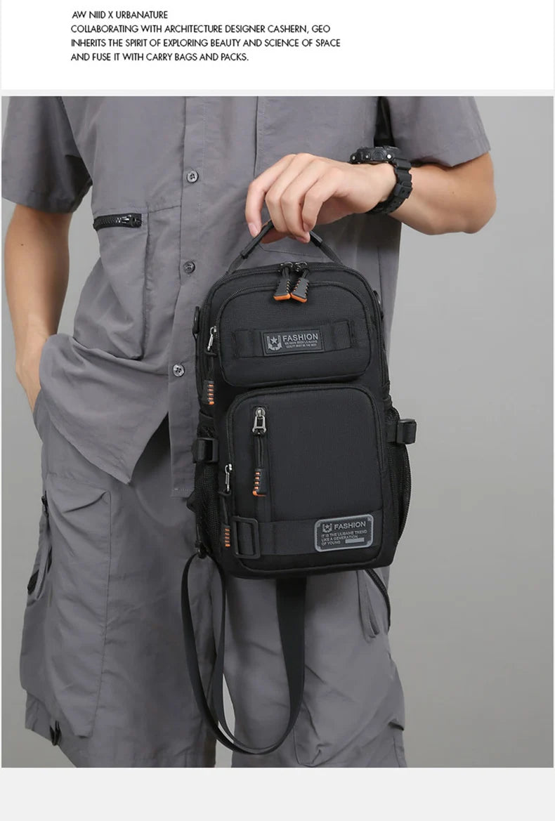 Sac Poitrine Multifonction en Nylon – Sport, Randonnée & Cyclisme