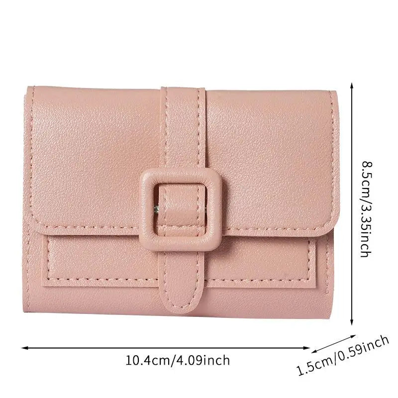 Portefeuille Femme Compact Cuir PU - Porte-Monnaie avec Porte-Cartes Étudiant