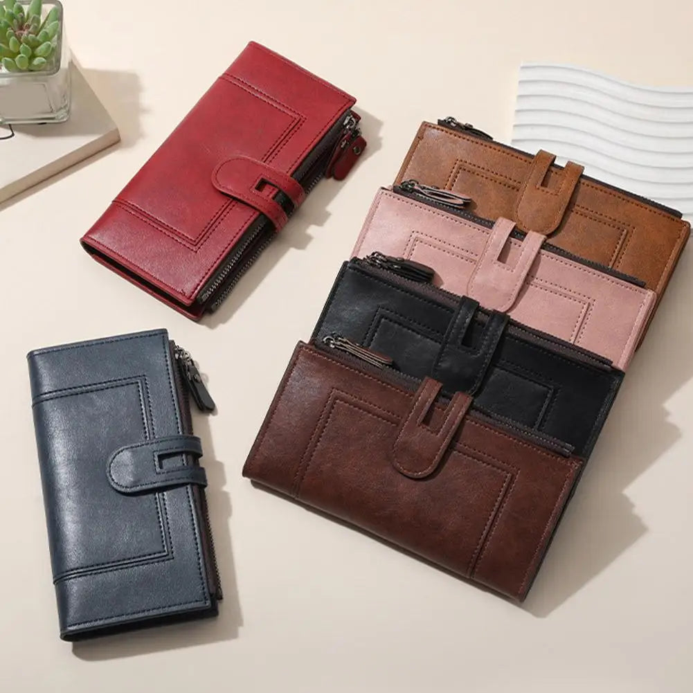 Portefeuille Long en Cuir PU pour Femme - Organisateur Anti-Vol