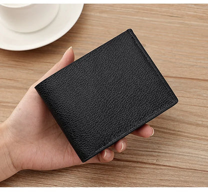 Portefeuille Homme Cuir PU Court Business - Wallet Noir Compact Walet Portefeuille