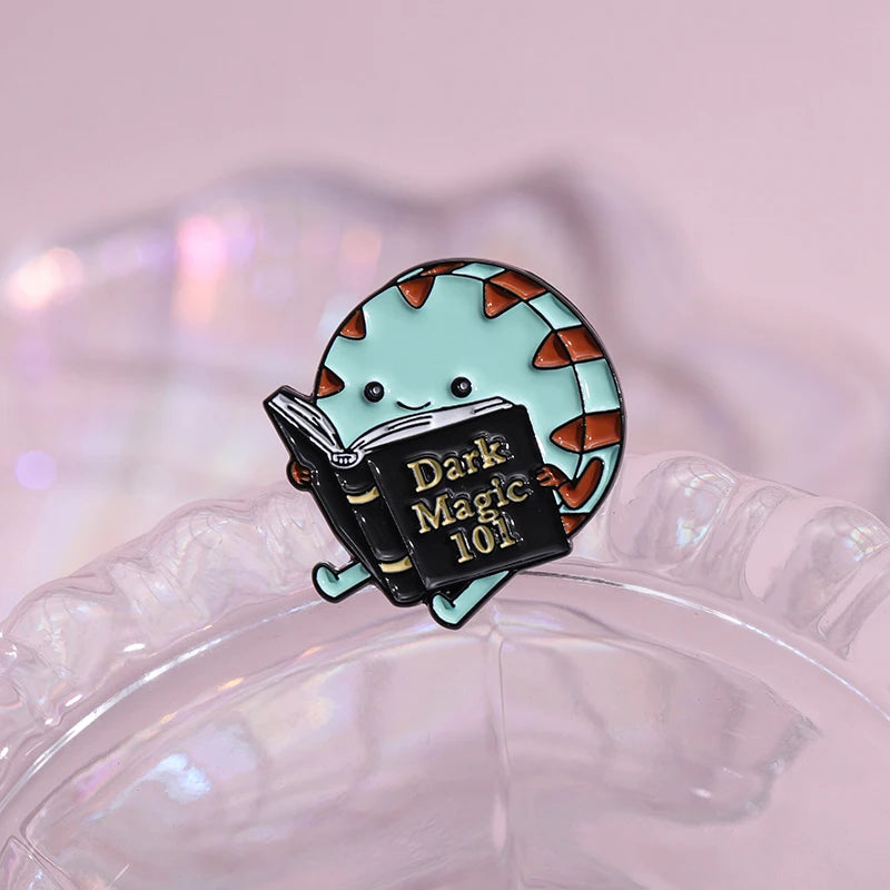 Pin's Émaillé Lecture Livres Cartoon Mignon – Broche Badge Créatif Unisexe