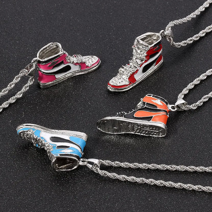 Collier Pendentif Tasse Thé Émail Fait Main - Chaîne Longue Pull Bohème