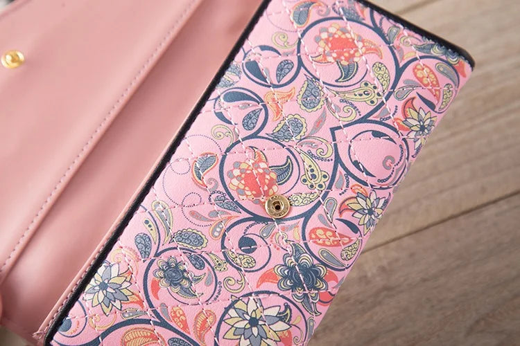 Portefeuille Pochette Femme Enveloppe Grande Capacité - Porte-Monnaie Long Cuir PU Bouton Clutch Élégant