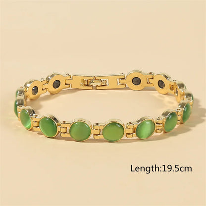 Bracelet Opale Magnétique Plaqué Or 18K – Énergie & Charme Femme