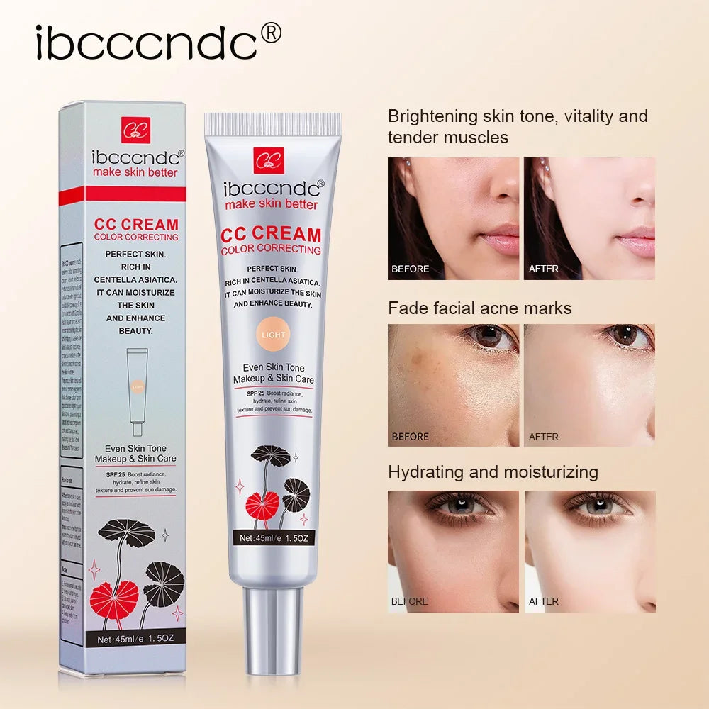 CC Cream Visage Erborian Light - Fond de Teint Correcteur Couvrance Totale Hydratant Base Maquillage Femme