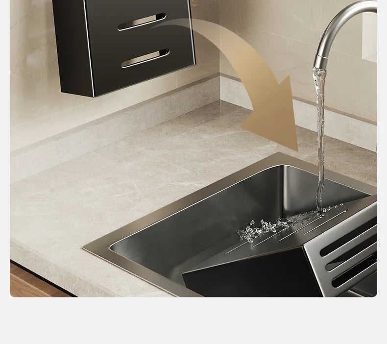 Porte-Couteaux Mural de Cuisine - Rangement Sans Perçage en Acier au Carbone