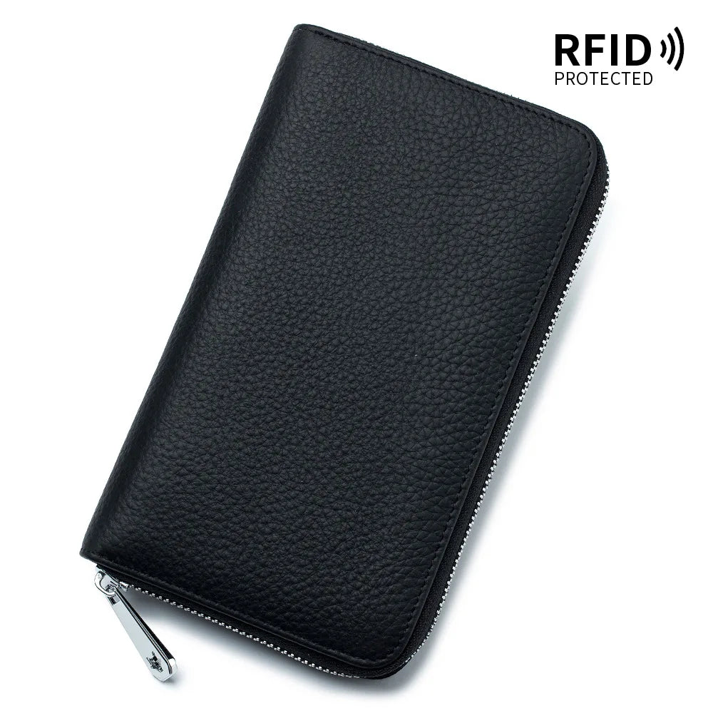 Portefeuille Femme Long Cuir Passeport Organisateur - Porte-Monnaie Clutch Bag Grande Capacité Rose