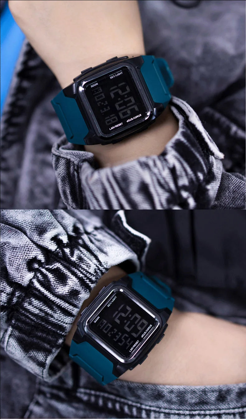 Montre Sport Numérique YIKAZE - Étanche LED Multifonction Homme