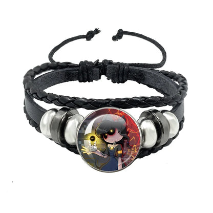 Bracelet Murder Drones Uzi x N – Cabochon Verre Cuir Ajustable Fan Art