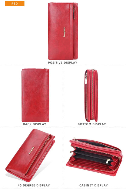 Portefeuille Femme Cuir PU Multi-Fonctions - Pochette Clutch Porte-Cartes Téléphone