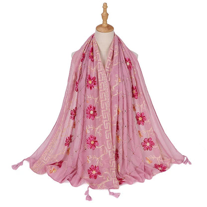 Hijab Imprimé Aquarelle Premium - Voile Femme Doux et Léger