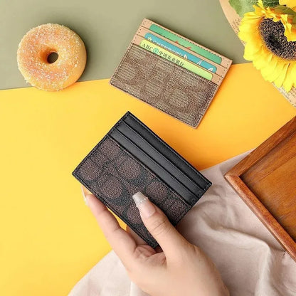 Portefeuille Femme Cuir PU Multifonction - Porte-Cartes Compact Design Luxe
