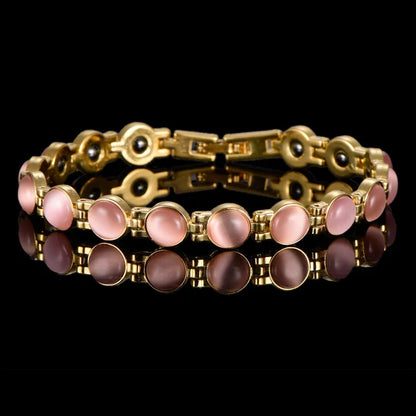 Bracelet Opale Magnétique Plaqué Or 18K – Énergie & Charme Femme