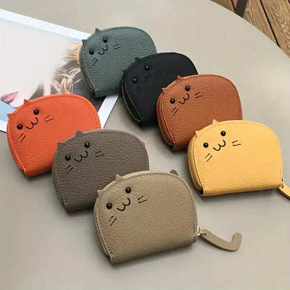 Portefeuille Femme Chat Cartoon Kawaii - Porte-Carte Multi-Emplacements Porte-Monnaie Cute ID Card Holder
