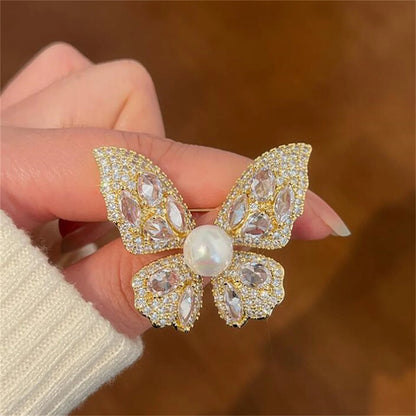 Broche Papillon Luxueuse Exquise – Pin's Fleur Poitrine Élégant Femme