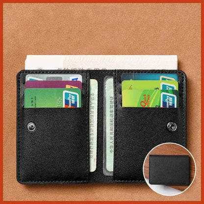 Petit Portefeuille Cuir Ultra-Mince - Porte-Cartes Compact Homme Femme