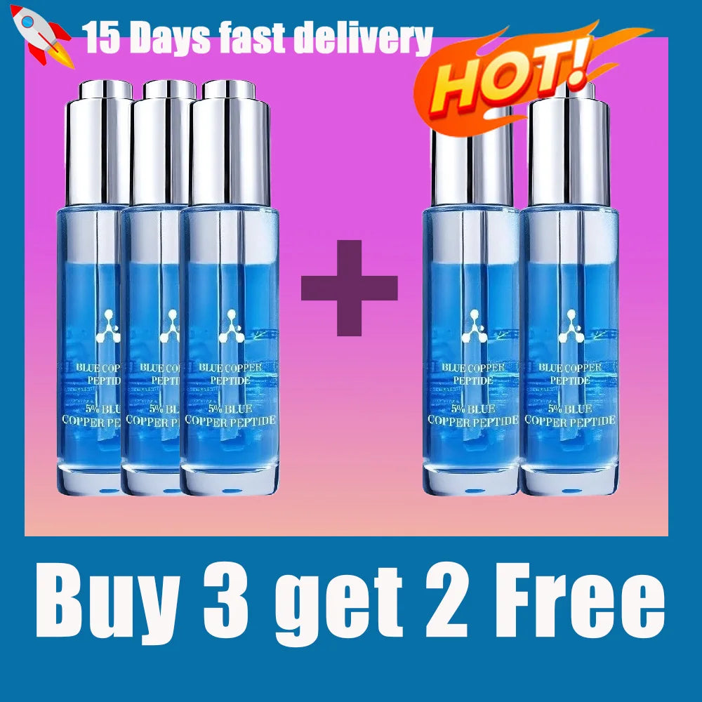 Sérum Peptide Cuivre Bleu 5% Visage - Anti-Rides Lifting Hydratant Éclaircissant Teint Soin Beauté