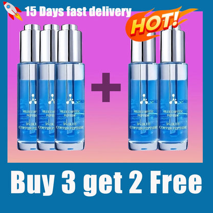 Sérum Peptide Cuivre Bleu 5% Visage - Anti-Rides Lifting Hydratant Éclaircissant Teint Soin Beauté