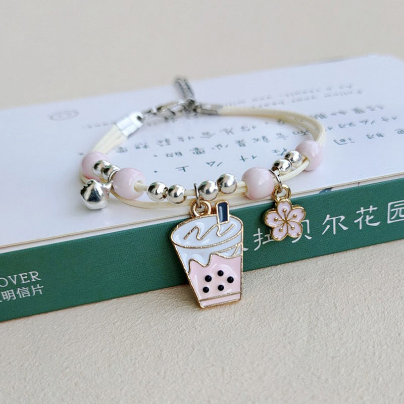 Bracelet Lapin Cartoon Mignon Simple Cristaux – Charm Perles Ajustable Enfants Amies