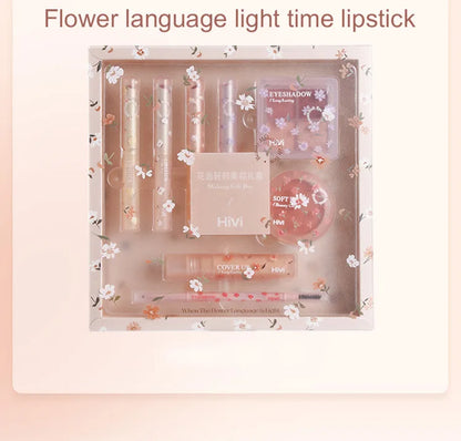 Set Maquillage 8 Pièces Complet - Rouge à Lèvres Correcteur Ombre Paupières Sourcils Blush Kit Beauté