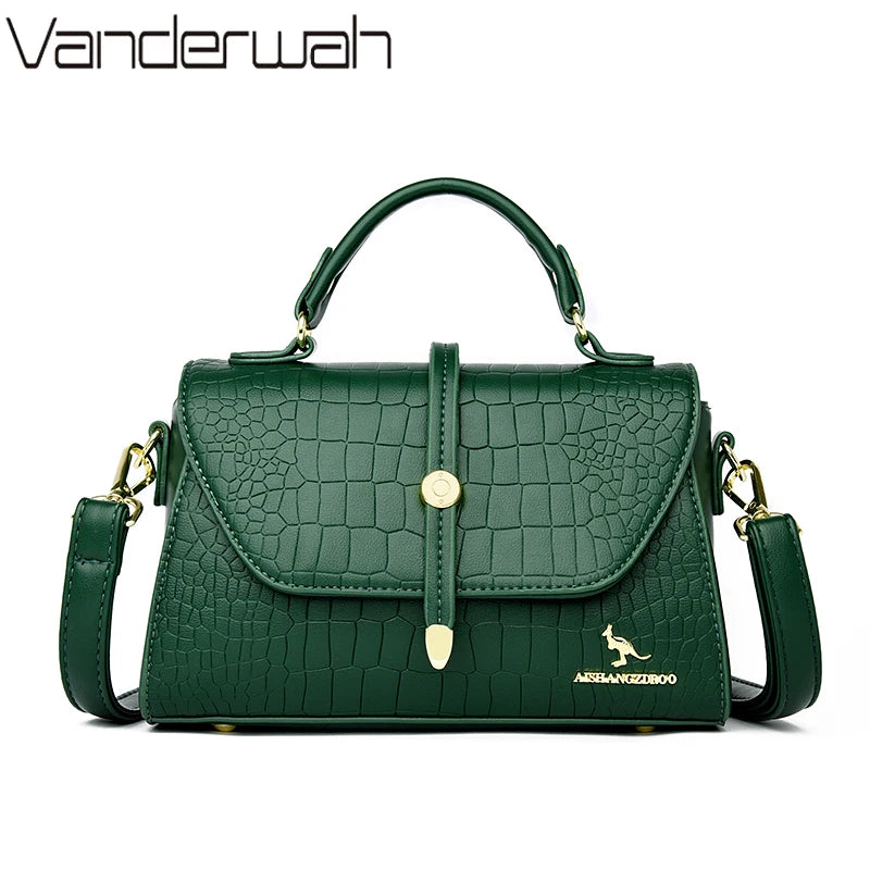 Sac Bandoulière Femme Cuir Crocodile Luxe 2025 - Messenger Designer Élégant