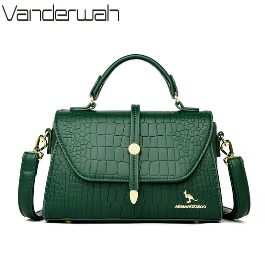 Sac Bandoulière Femme Cuir Crocodile Luxe 2025 - Messenger Designer Élégant
