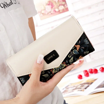 Portefeuille Pochette Femme Enveloppe Grande Capacité - Porte-Monnaie Long Cuir PU Bouton Clutch Élégant