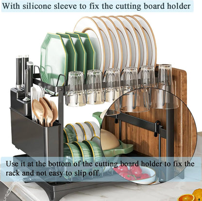 Égouttoir à Vaisselle 2 Étages - Organisateur de Cuisine Pliable