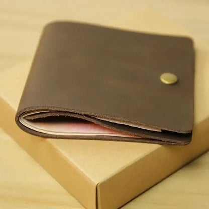 Portefeuille Cuir Minimaliste Bifold - Porte-Carte Rétro Homme Femme