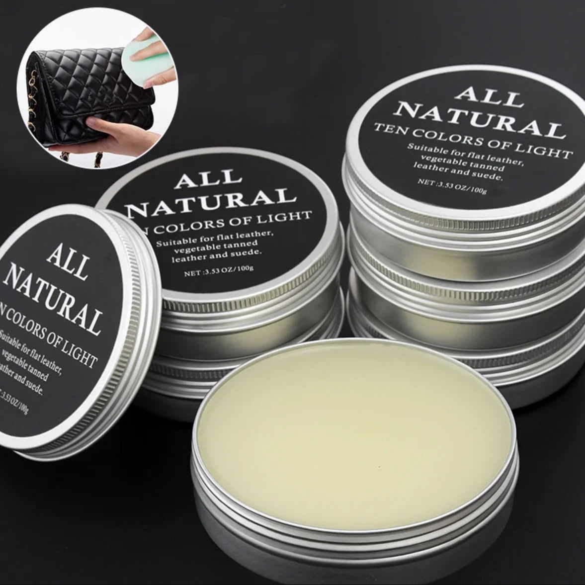 Crème Huile de Vison 50g - Entretien Cuir Chaussures Sacs Maroquinerie Nourrissant Protecteur Accessoires