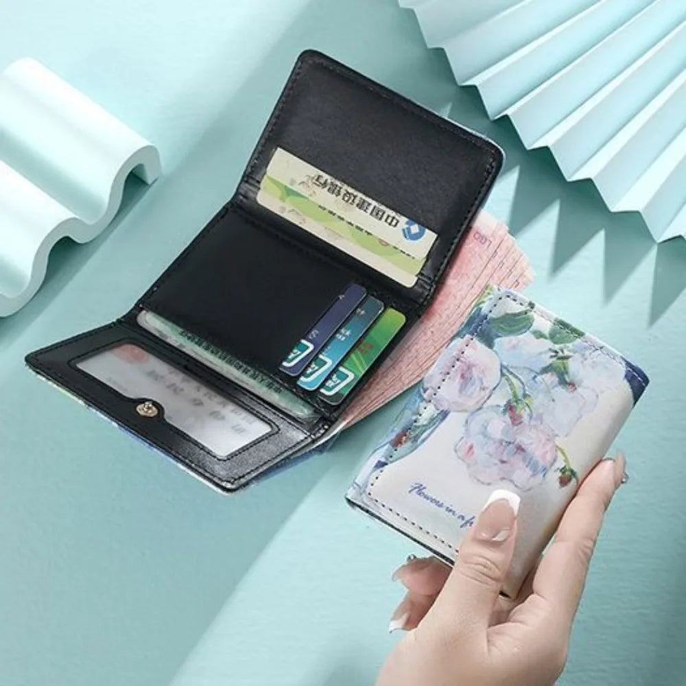 Portefeuille Femme Van Gogh Peinture à l'Huile - Wallet Court Cuir Design Artistique
