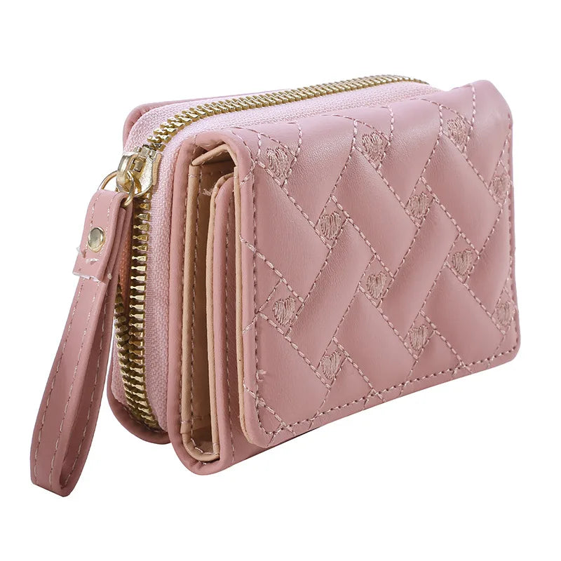 Portefeuille Femme Kawaii Mignon Luxe - Designer Lady Wallet Cuir Porte-Monnaie Beige