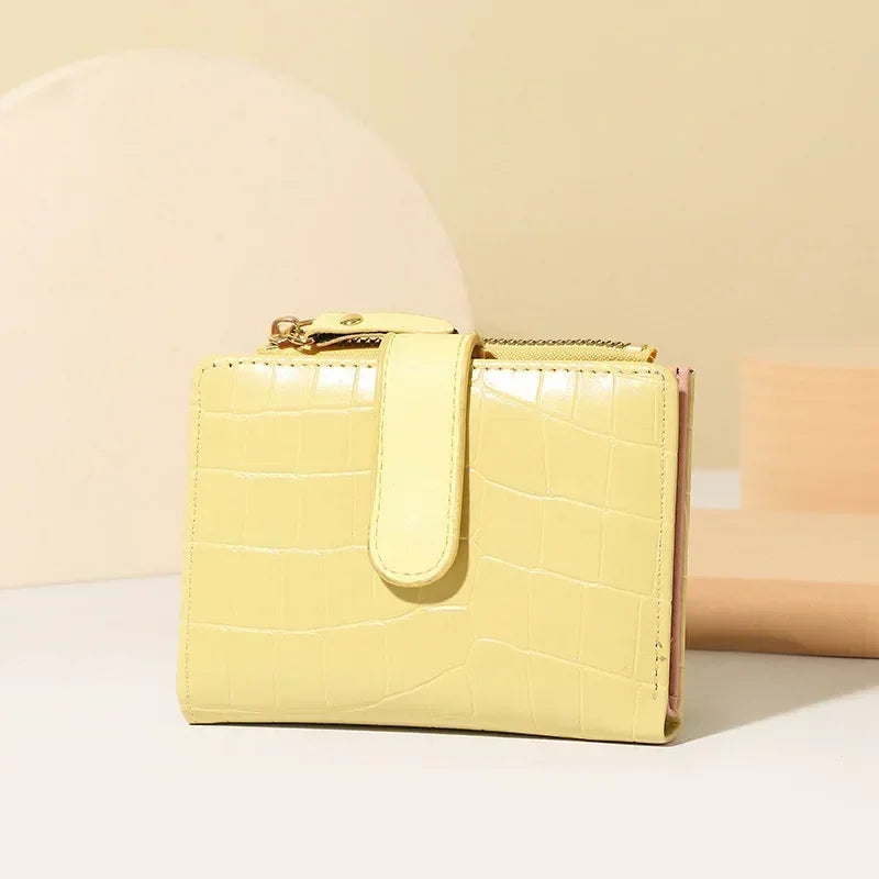 Portefeuille Femme Court Fashion Zipper - Wallet Cuir PU Porte-Monnaie Coin Pocket