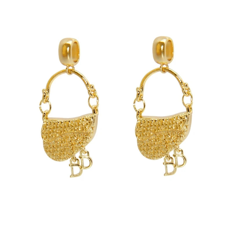 Parure Bijoux Française Luxe Sac à Main – Collier Boucles Plaqué Or