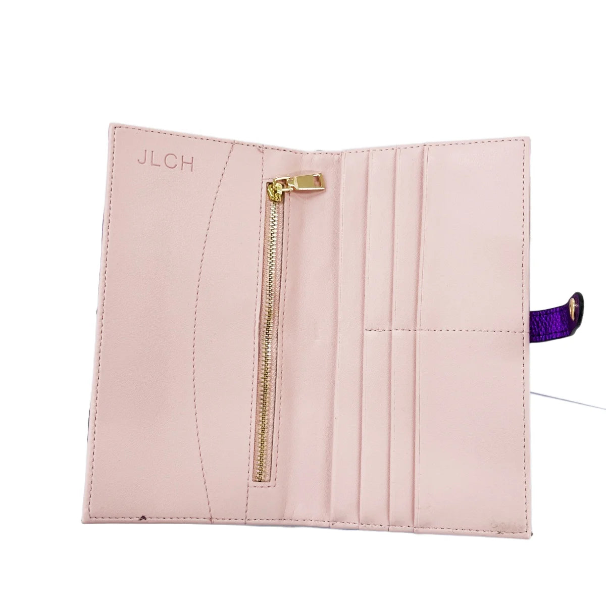 Portefeuille Long Femme Cuir PU Rayures Colorées - Bifold Fermeture Éclair Porte-Cartes